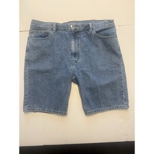 Men's Levis 505 Denim Shorts 40 x 10 Blue Classic Fit Straight Leg Zip Fly Jeans